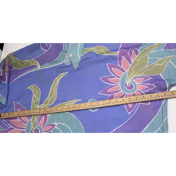 VTG'80s Bill Tice Swim Cover Maxi Side Slit Mumu Gown Sheer Geometric Petite Sm - Picture 4 of 15